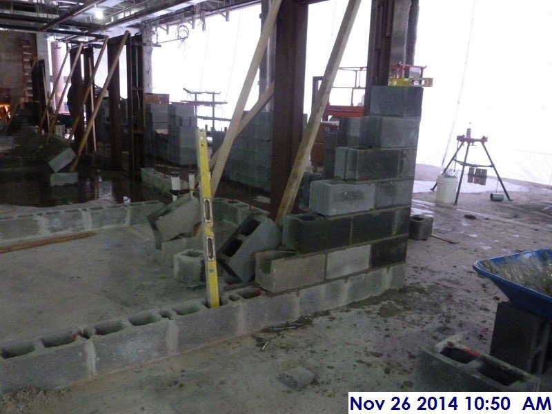 Started laying out block at the detention cells Facing South-East